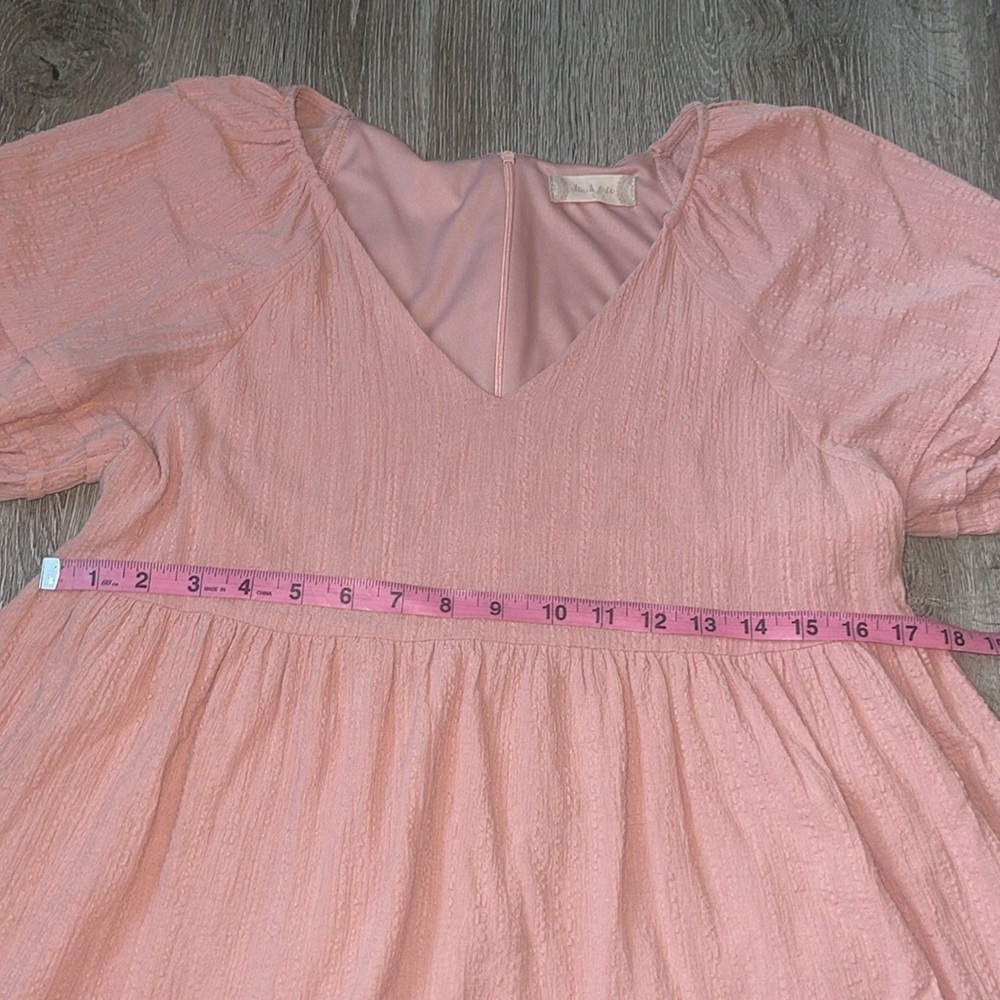 Altar’d State pink baby doll mini dress size small v neck party dress bridal - Picture 3 of 7